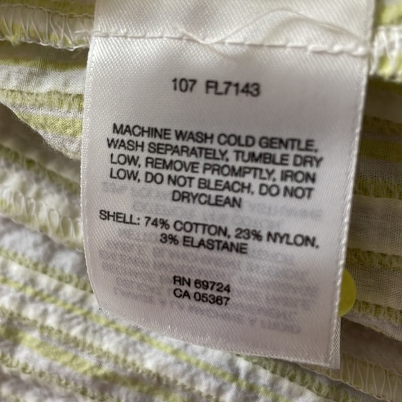 Columbia Cotton Button Down Shirt Green & White Striped Size Medium - Picture 7 of 8